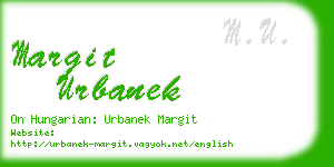 margit urbanek business card